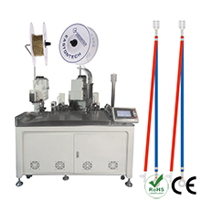 Fully automatic two wire joint crimping with single-head tinning machine