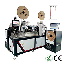 Automatic Double Side Wire Crimping and Shrink Tube Insertion and Laser Marking Machine