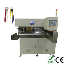 Fully automatic single side wire crimping housing insertion and tinning machine