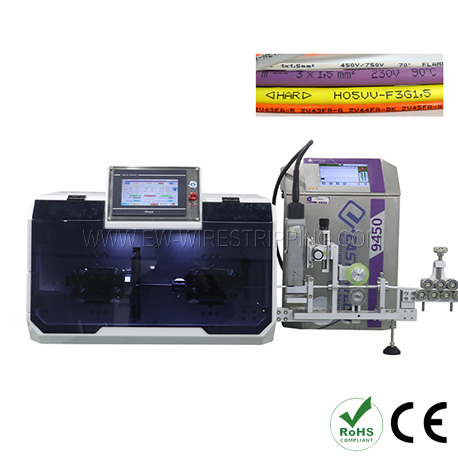 Cable Cutting & Stripping Machine with Ink-jet Printer