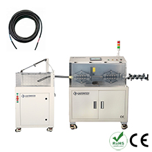 Wire cutting & stripping machine with coiling device