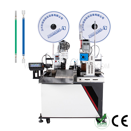 Double-Crimping Automatic Terminal Crimping Machine-Wire Stripping Machine,  Wire Crimping Machine, Wire Cutting Stripping Machine, Cable Stripping  Machine，WENZHOU EAST WORLD AUTOMATION EQUIPMENT CO.,LTD